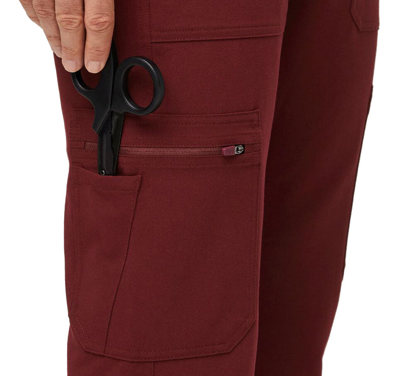 FIGS Men's Cairo Cargo Scrub Pants Burgundy