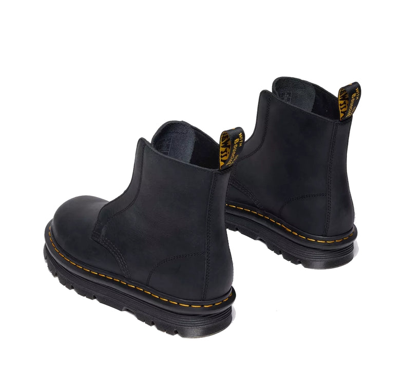 Dr. Martens Unisex Zebzag Laceless Slip On Leather Boots Black