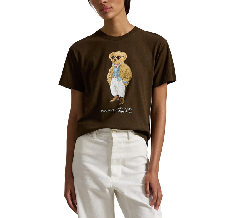 Polo Ralph Lauren Women's Polo Bear Cotton Jersey Tee Dark Brown