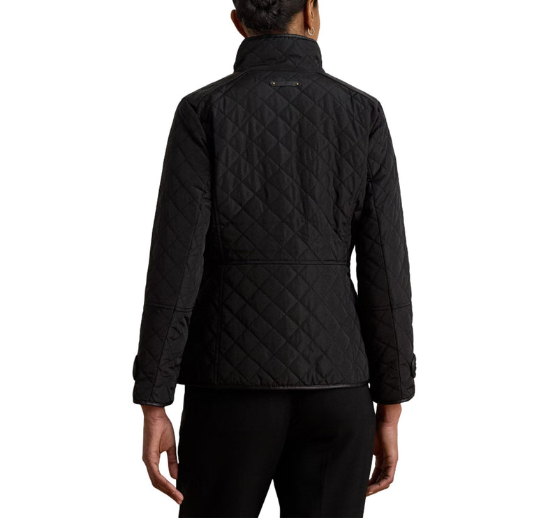Polo Ralph Lauren Women's Crest-Patch Quilted Funnelneck Jacket Black