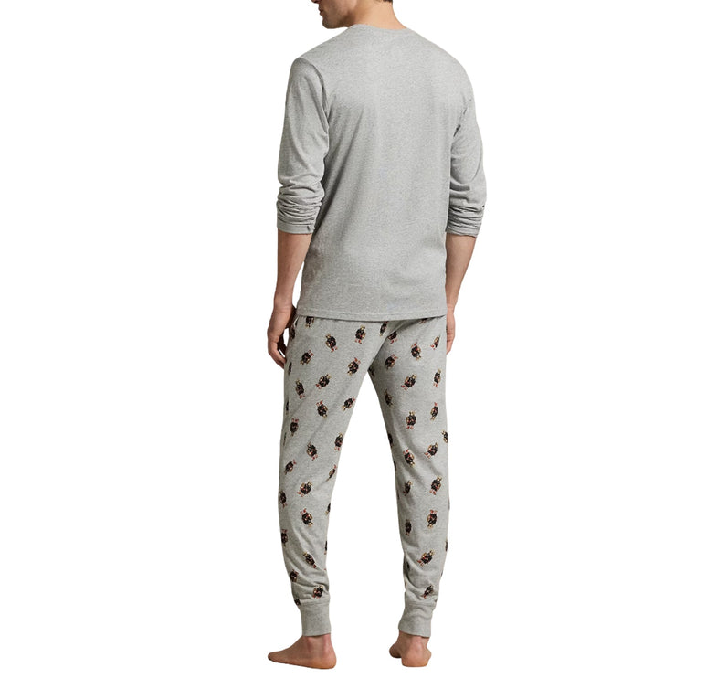 Polo Ralph Lauren Men's Polo Bear Jersey Sleep Set Andover Heather