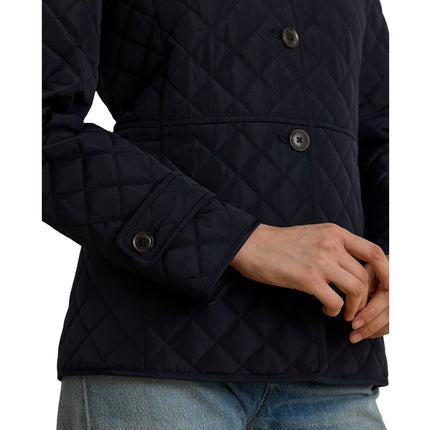 Polo Ralph Lauren Women's Crest-Patch Quilted Hooded Jacket Dark Navy
