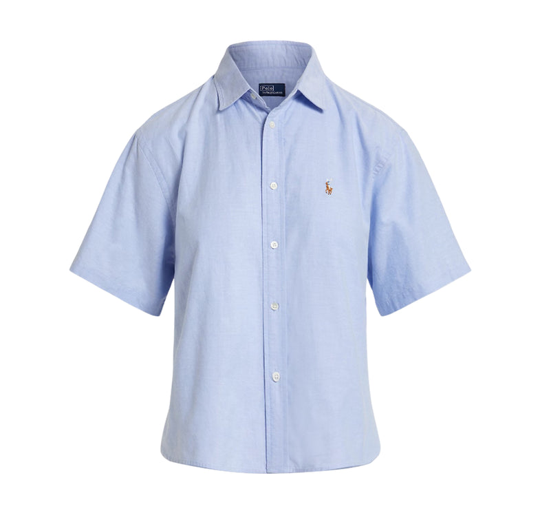 Polo Ralph Lauren Women's Cotton Oxford Short-Sleeve Shirt Blue Hyacinth