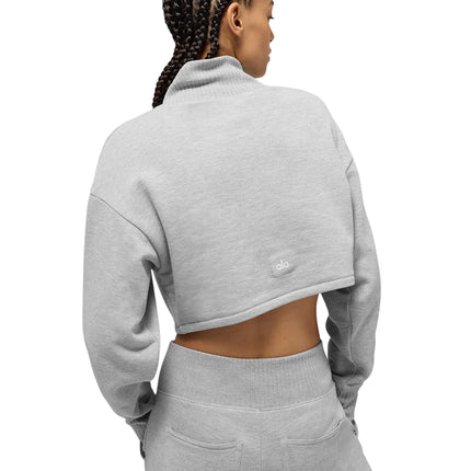 alo Women's Cropped Serenity Coverup Athletic Heather Grey