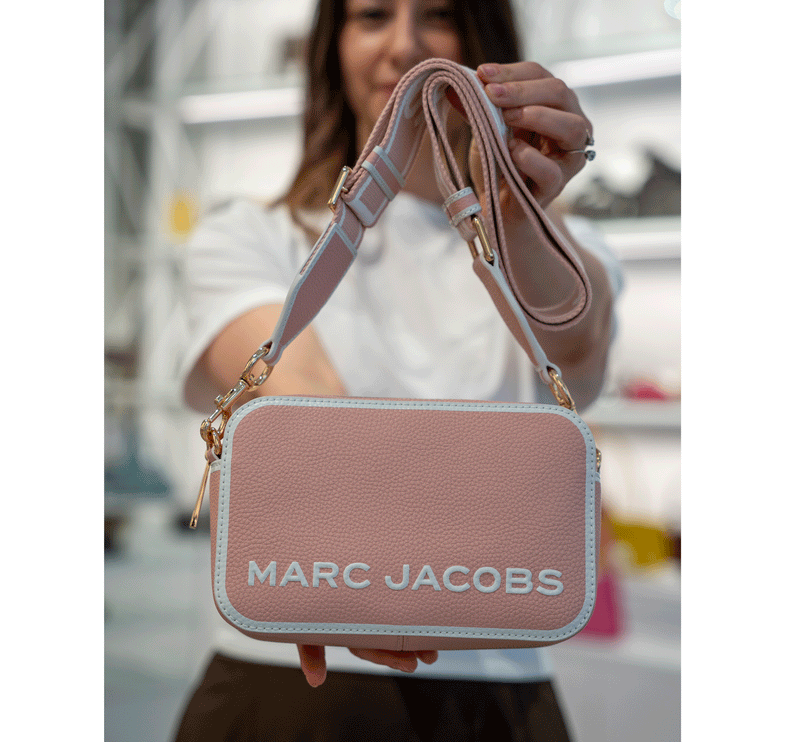 Marc Jacobs Women's Flash Leather Crossbody Bag Colorblock Pink Multi