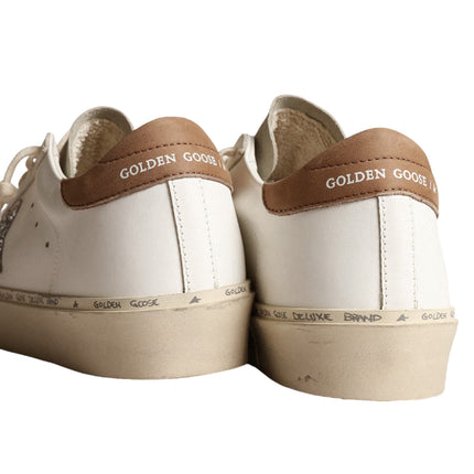 Golden Goose Women's Hi Star with Silver Glitter Star and Dove Gray Nubuck Heel Tab