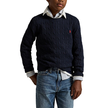 Polo Ralph Lauren Boy's Cable-Knit Cotton Sweater RL Navy