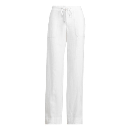 Polo Ralph Lauren Women's Linen Wide-Leg Pant White