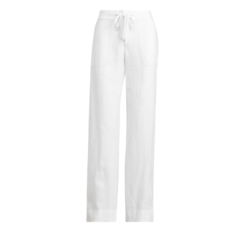 Polo Ralph Lauren Women's Linen Wide-Leg Pant White
