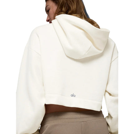 alo Women's Bae Hoodie Ivory