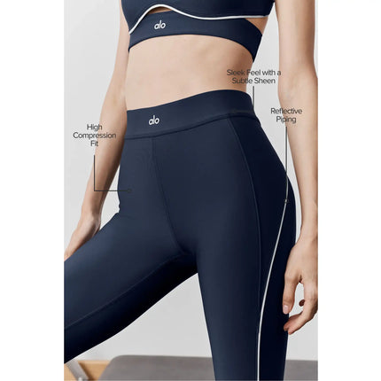 alo Women's Airlift High-Waist 7/8 Speedwork Legging Navy
