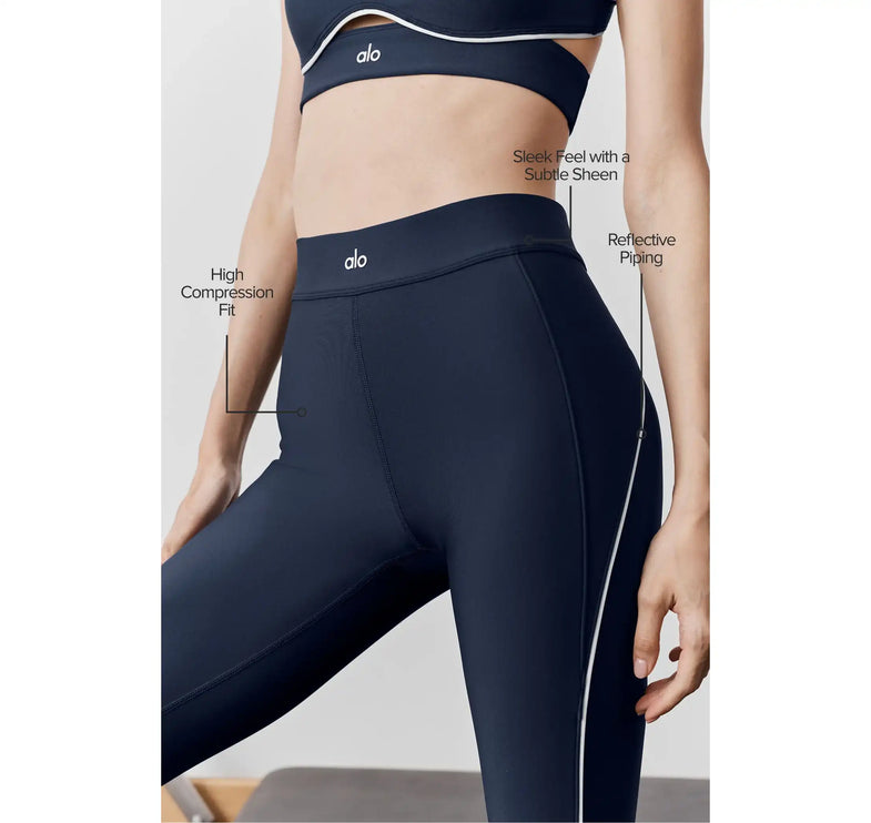 alo Women's Airlift High-Waist 7/8 Speedwork Legging Navy