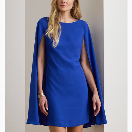 Polo Ralph Lauren Women's Cape Georgette Cocktail Dress Cruise Royal