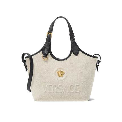 Versace Women's La Medusa Canvas Mini Tote Beige