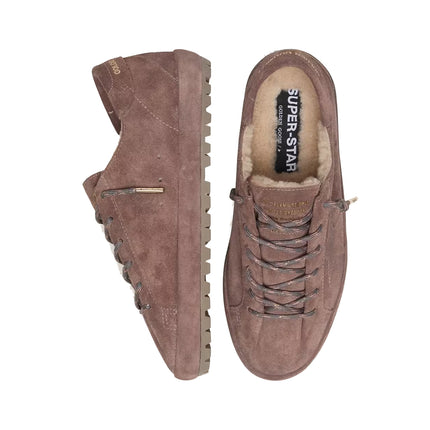 Golden Goose Women's Super-Star in Purple Suede with Purple Star and Shearling