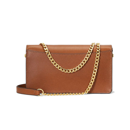 Polo Ralph Lauren Women's Leather Crossbody Turn Lock Tech Case Tan