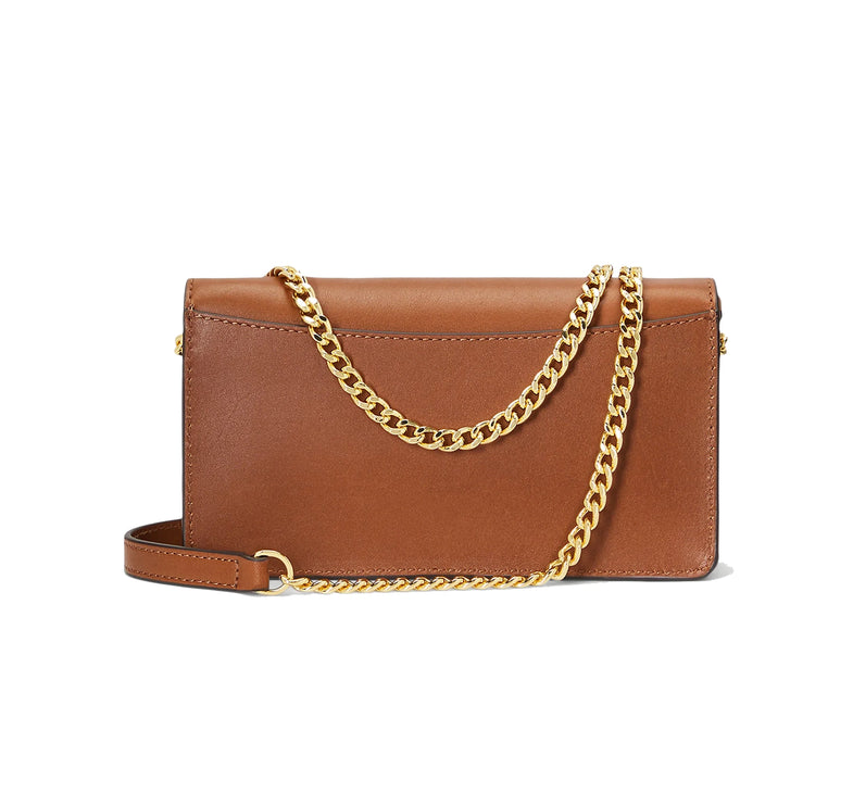 Polo Ralph Lauren Women's Leather Crossbody Turn Lock Tech Case Tan