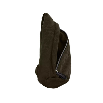 Coach Unisex Lachlan Sling In Signature Nylon Dark Moss