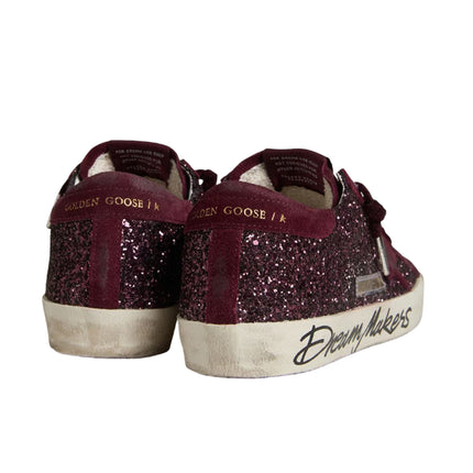 Golden Goose Women's Super-Star Star LTD in Cherry Glitter with Cherry Suede Star