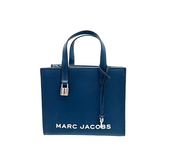 Marc Jacobs Women's Mini Grind Branded Leather Tote Azure Blue