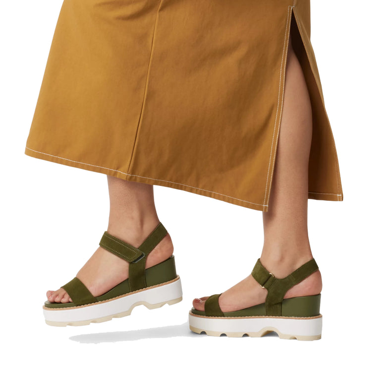 Sorel Women's Joanie IV Y Strap Wedge Sandal Utility Green/Honey White