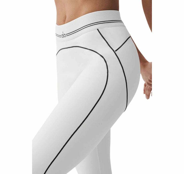 alo Women's Airbrush High-Waist 7/8 Heart Throb Legging White/Black