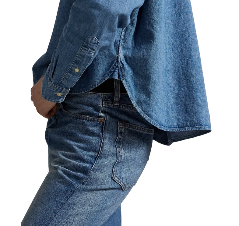 Polo Ralph Lauren Women's Cropped Boxy Denim Shirt Zaia Wash