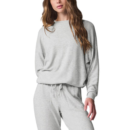 alo Women's Soho Pullover Athletic Heather Grey