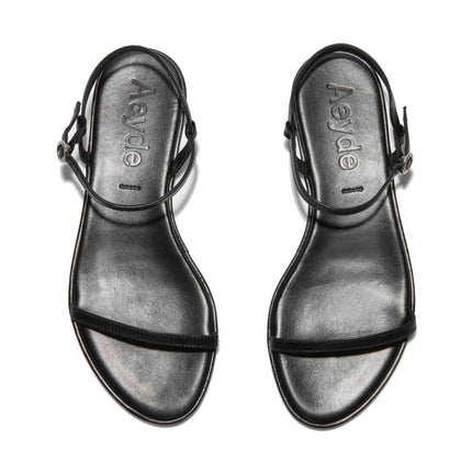 AEYDE Women's Nettie Leather Sandals Black Nappa