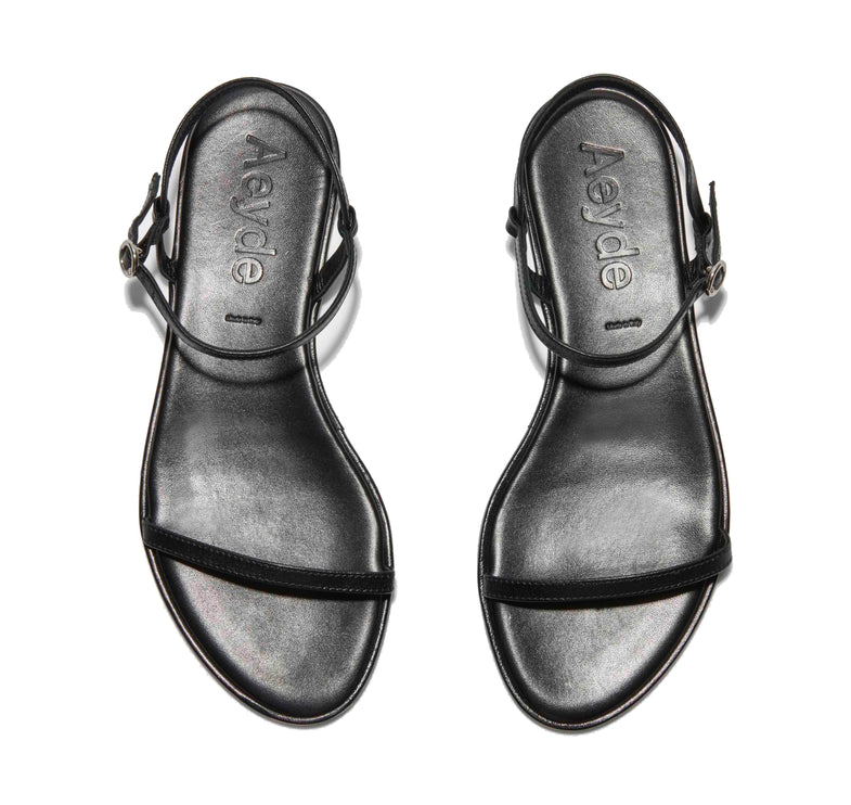 AEYDE Women's Nettie Leather Sandals Black Nappa
