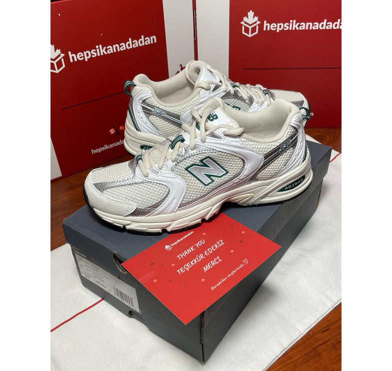 New Balance 530 Sea Salt with White and Marsh Green MR530SX  Hemen Kargoda