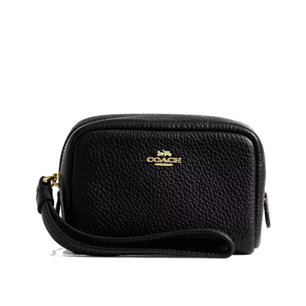 Coach Women's Pouch Wristlet Gold/Black