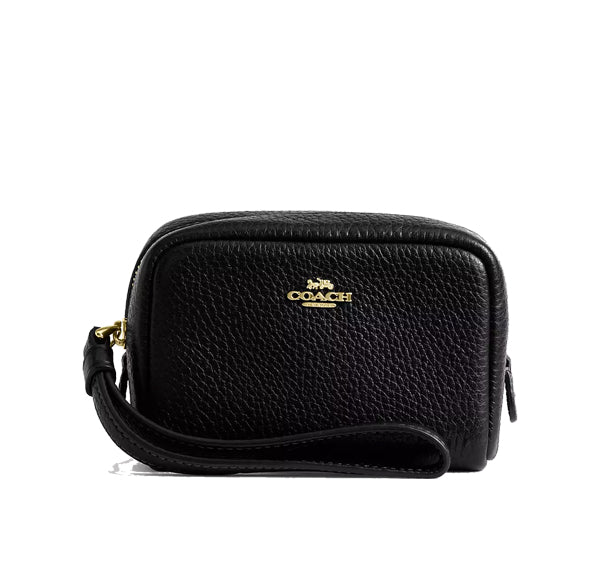 Coach Women's Pouch Wristlet Gold/Black