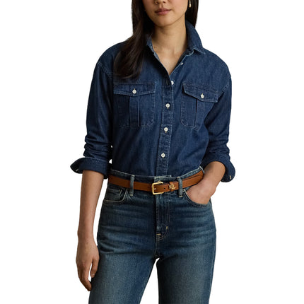 Polo Ralph Lauren Women's Relaxed Fit Denim Shirt Harvest Wash