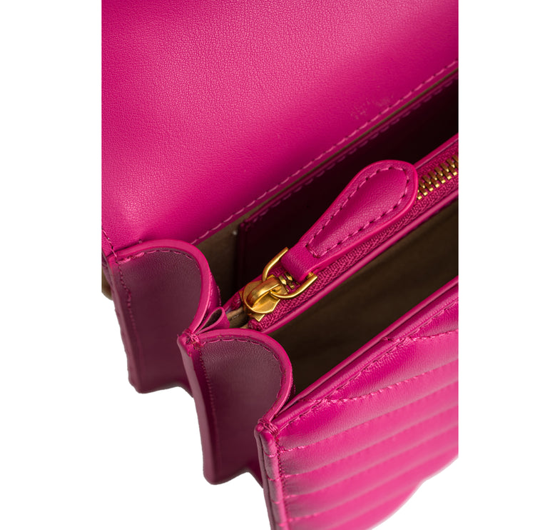 Pinko Women's Classic Love Bag One Chevron Pink