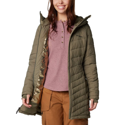 Columbia Women's Joy Peak II Mid Hooded Jacket Stone Green