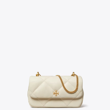 Tory Burch Women's Mini Kira Diamond Quilt Flap Bag Warm White