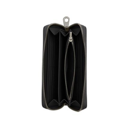 Coach Women's Long Zip Around Wallet In Signature Canvas Gunmetal/Charcoal/Black