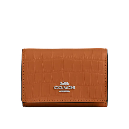 Coach Women's Micro Wallet Silver/Washed Orange