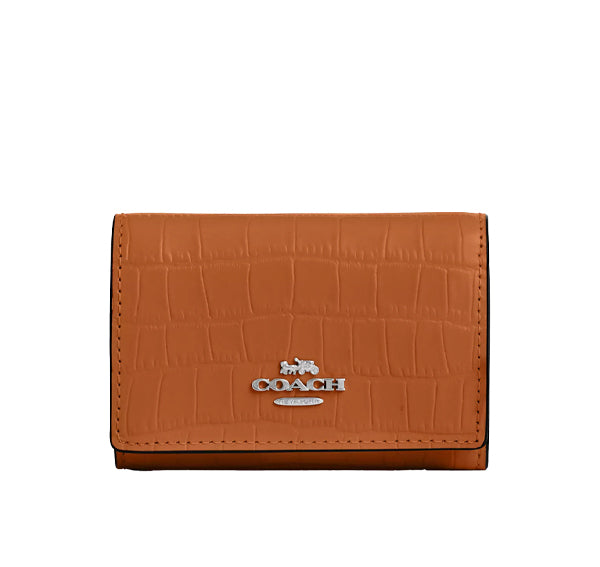 Coach Women's Micro Wallet Silver/Washed Orange