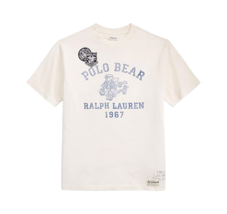 Polo Ralph Lauren Boy's Bear Polo Bear Cotton Jersey Tee Truck Bear Deckwash