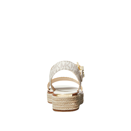Michael Kors Women's Richie Signature Logo Platform Espadrille Sandal Vanilla