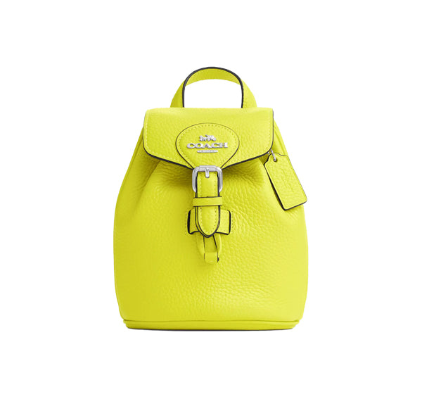 Coach Women's Amelia Convertible Backpack Silver/Bright Yellow