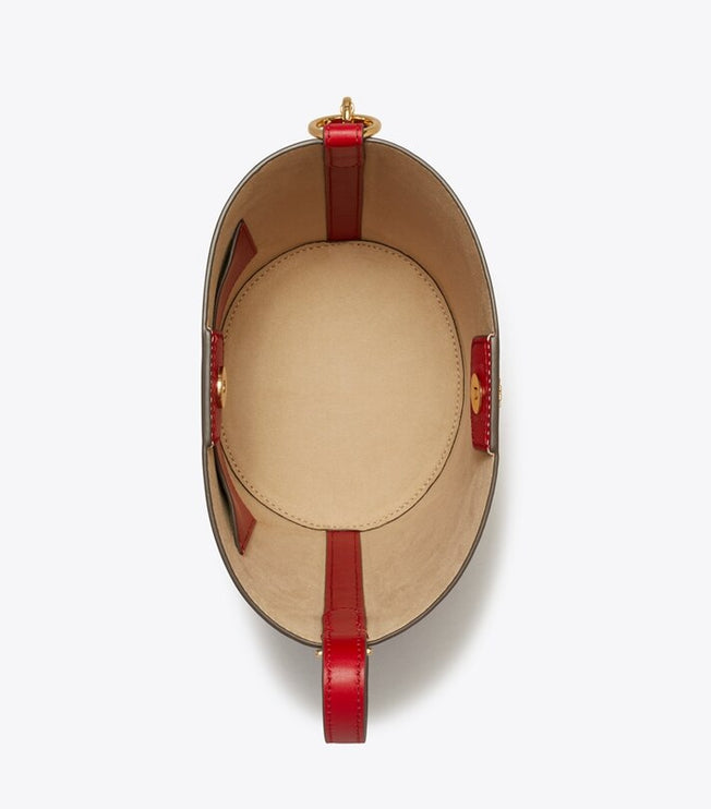 Tory Burch Women's Patent Bucket Bag TORY RED