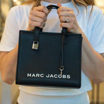 Marc Jacobs Women's Mini Grind Branded Leather Tote Bag Black