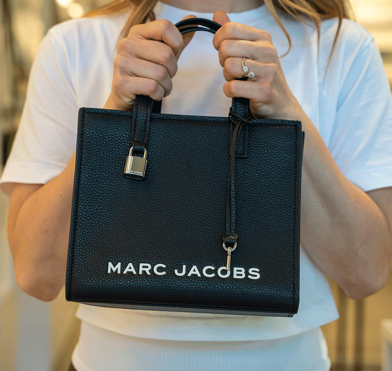 Marc Jacobs Women's Mini Grind Branded Leather Tote Bag Black