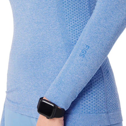 FIGS Women's Salta Seamless Longsleeve Underscrub Ceil Blue