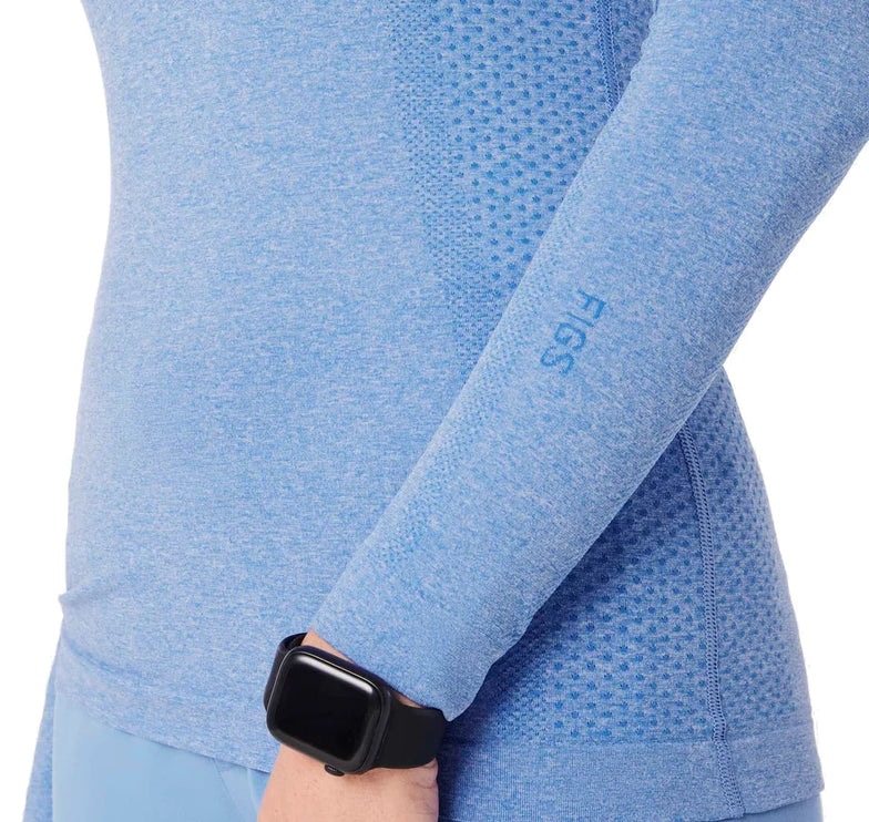 FIGS Women's Salta Seamless Longsleeve Underscrub Ceil Blue