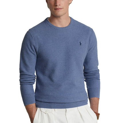 Polo Ralph Lauren Men's Textured Cotton Crewneck Sweater Blue Stone