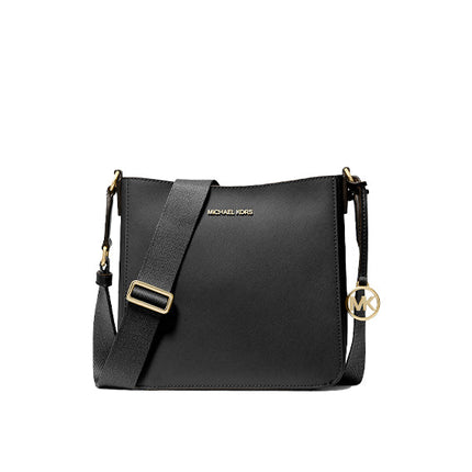 Michael Kors Women's Jet Set Travel Small Messenger Bag Black/Gold